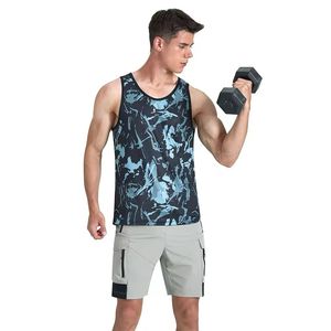 Camisetas sin mangas personalizadas con sublimación completa para hombre, 100% poliéster y algodón, chaleco de gimnasio para hombre, sin mangas, con OEM - Product Image 6