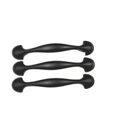 Poignées et Boutons de Meubles Antidérapants Modernes en Alliage de Zinc Noir de Haute Qualité pour Salle de Bain, Armoire Extérieure, Tiroir, Commode, Penderie