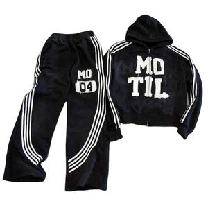 Nouveau matériel de haute qualité personnalisé Baggy côté rayé survêtements logo personnalisé à la mode hommes tenue décontracté survêtements d'hiver - Product Image 1