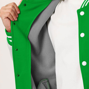 Chaqueta Letterman Personalizada para Hombre, Cuello Alto de Lona, Logotipo Frontal, Chaquetas Casuales de Invierno Ecológicas al por Mayor - Product Image 6
