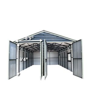 Garage in Metallo 20FT X 30FT, Altezza 9FT, Doppie Porte Frontali, Tetto a Falda 13FT, 600 Sq Ft, TMG MS2030 - Casetta Attrezzi/Capanno Deposito/Appartamento - Product Image 3