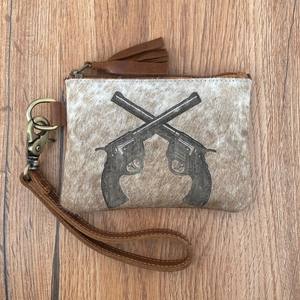 Nouveau gros cheveux personnalisés sur cuir de vachette gravure au laser bracelet pochette à pampilles porte-clés gravé au laser ensemble combiné - Product Image 4