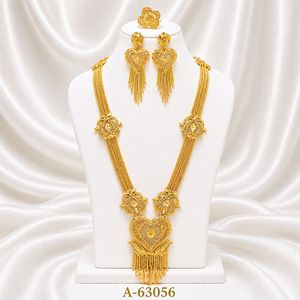 MOLL JEWELLERS Antique Style Long <b>Necklace</b> <b>Set</b> with Earrings Premium Gold & <b>Silver</b> Plated Zircon Jewelry for Women A-63056 - Product Image 1
