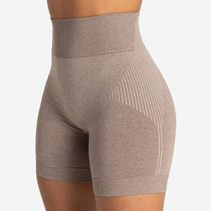 Women's High Waist Board Shorts Custom Logo Gym Sport Wear Fitness Workout Seamless Yoga Scrunch <b>Butt</b> <b>Lift</b> <b>Leggings</b> - Product Image 2