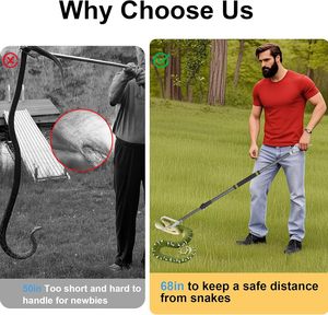 Heavy Duty Snake Tongs Collapsible Reptile Catcher Stick Professional Rattlesnake <b>Grabber</b> <b>Tool</b> Safe Pick Up Handling Device - Product Image 6