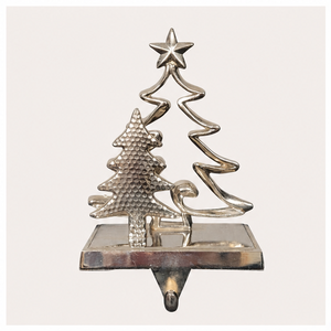 Polished Aluminum 3D Modern Christmas Tree <b>Stocking</b> Hook Heavy Duty Decorative Mantel Piece Garlands Festive Ornament - Product Image 3