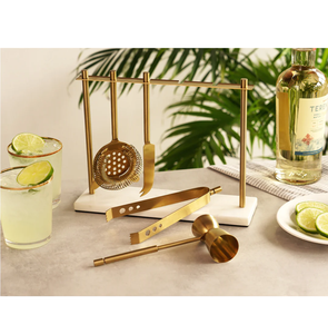 Nouvel arrivage : Ensemble d'outils de bar en laiton doré pour la préparation de boissons, idéal pour la maison et les hôtels, à prix avantageux. - Product Image 2