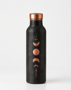 Bouteille d'eau en cuivre émaillé artisanale en gros, motifs phases lunaires, art ayurvédique, étanche, écologique, gourde métallique pour la gym - Product Image 2