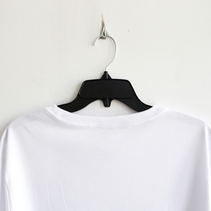 T-shirt blanc à col rond et manches courtes pour homme, coupe classique, en jersey de coton, couleur unie, design simple - Product Image 4