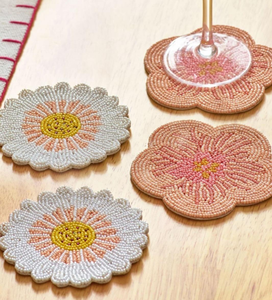 Posavasos con Cuentas, Posavasos de Cuentas Blancas, Accesorios de Cocina para Bebidas - Product Image 5