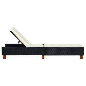 Chaise longue élégante noire et crème pour la détente en plein air - Product Image 3