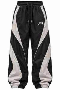 Even You Unisex Vintage Color Block Tracksuit <b>Pants</b> Drawstring <b>Wide</b> <b>Leg</b> Jogger windbreaker for Streetwear - Product Image 6