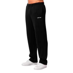 Customized <b>Men</b> Dual Logo <b>Trousers</b> Relaxed Straight Fit <b>Drawstring</b> Waist Open Hem Streetwear Pants OEM Apparel Factories Supplier - Product Image 5