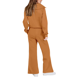 Conjuntos Deportivos de 2 Piezas para Mujer 2026, Sudadera de Manga Larga con Media Cremallera y Pantalones Deportivos de Pierna Ancha, Conjuntos de Salón para Mujer - Product Image 4