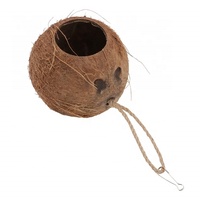 Cage pour nid d'oiseau en coquille de coco naturelle Cage pour oiseaux sauvages Cage en fibre de coco suspendue pour petits oiseaux pour balcon et cage