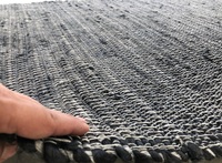 Tapis indien moderne fait main en jute, à poils plats, tissé, antidérapant, réversible, à rayures texturées, pour salon, chambre, hôtel, ensembles de tapis