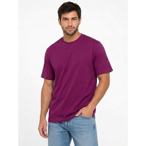 T-shirt décontracté à col rond en coton épais et ample pour un usage quotidien - Product Image 5