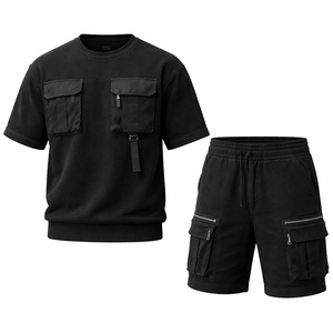 ชุดเซ็ตเสื้อยืดแขนยาวและกางเกงขาสั้นสำหรับผู้ชาย แบรนด์ดัง รุ่นใหม่ประจำฤดูร้อน/ฤดูใบไม้ผลิ ชุดลำลองสองชิ้น - Product Image 1