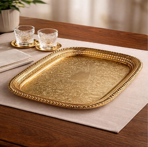 Plat ovale classique en argent, orné d'une poignée en métal en forme de grappe, pour un service sûr et pratique, disponible en gros. - Product Image 6