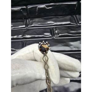 Pin de Kilt Tradicional Escocés de Mediados de Siglo, Decorativo, de Plata de Ley con Cuarzo Ahumado, 64 mm de Largo - Product Image 3