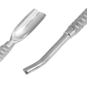 Pousse-ongles double extrémité en acier inoxydable pour manucure avec poignée texturée et pointe incurvée - Product Image 4