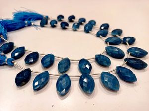 Opale bleue naturelle, forme briolette marquise, perles de 15 à 18 mm, vendues par brin de 8 pouces de long. - Product Image 4