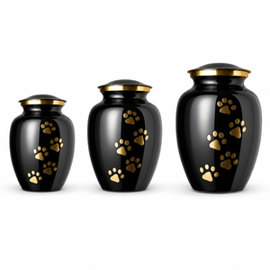 Handcrafted Metal Pet Loss Memorial Urn Engraved Dog Paw Prints Ashes Casket Custom Small Medium <b>Large</b> Size Animal Funeral <b>Jar</b> - Product Image 1