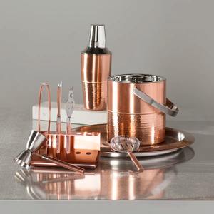 Elegantes utensilios de bar con acabado de cobre martillado, ideales para el entretenimiento en el hogar, restaurantes y hoteles, hechos a mano en India. - Product Image 4