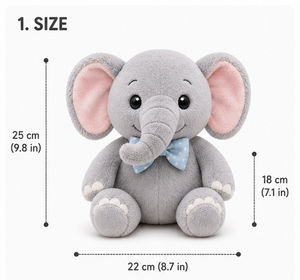 Peluche de elefante, lindo peluche de elefante, elefante de peluche para bebé, peluche de elefante kawaii, muñeco de elefante suave, regalo para niños - Product Image 2