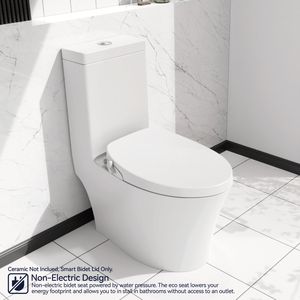 Sedile WC Bidet Intelligente con Seduta Riscaldata Regolabile e Temperatura e Pressione dell'Acqua Automatiche, Ugello Automatico, Bidet Portatile - Product Image 2