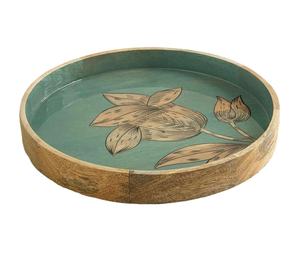 Bandeja de servicio de madera de trabajo de esmalte impreso con pegatina, bandeja de desayuno para servir, bandeja de servicio de madera clásica de alta calidad - Product Image 1