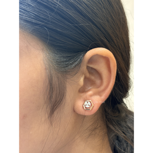 Lab Grown Diamond Hexagon Geometric Stud <b>Earrings</b> 0.25 Ct Minimalist Designer Fine Jewelry for Women Sterling Silver <b>Post</b> - Product Image 1
