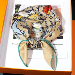Women's 65CM Square Scarf Hand Rolled 30% Silk Fashion Animal Print Skin-Friendly Durable - Product Image 1