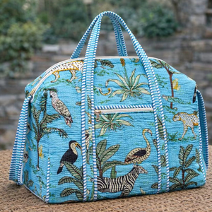 Sac de voyage en coton fait main, imprimé bohème, grand format, style vintage, pour femme, idéal pour le sport, la gym, les week-ends et comme cadeau de vacances - Product Image 1