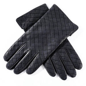 Women's Beige Leather <b>Touchscreen</b> <b>Gloves</b> Full Finger Split Cuff Cashmere Lined Casual Daily Use Soft Grain Palm Needle Detection - Product Image 3