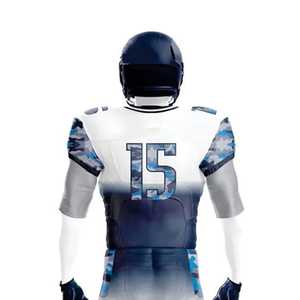 Uniforme de Fútbol Americano para Hombre, Jersey Sublimado con Cuello en V, Manga Corta, Absorbente de Humedad, Ajustado, 100% Poliéster, Diseño Degradado - Product Image 6