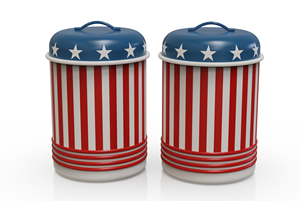 <b>Set</b> of 2 American Flag Metal Food Storage Containers with Lids Airtight Freshness Preservation Kitchen Use Cylinder Shape Canes - Product Image 5