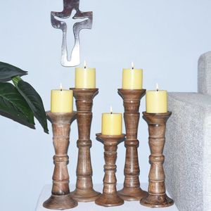 Charming Wooden Candle Holder Decorative <b>Table</b> Accessory Perfect For Celebrations Hospitality And Home Styling - Product Image 5