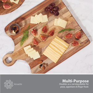 Planche à découper carrée en bois de haute qualité, design moderne et simple avec poignées, pour la cuisine, avec trou de suspension. - Product Image 4