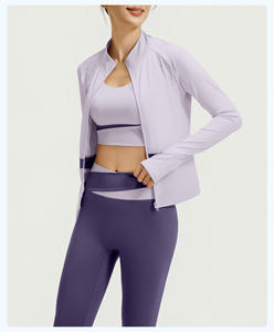 Whole sale Custom Outdoor Fitness Slim Fit Gym Top Long Sleeves Sports Bra <b>Yoga</b> Full Zipper <b>Jacket</b> 3XL <b>Yoga</b> Set for Women 2026 - Product Image 5