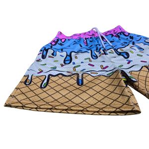 Shorts de sport respirants en maille, imprimé par sublimation motif goutte de crème glacée, séchage rapide, légers, coupe athlétique, pour hommes, idéaux pour la gym et le basketball - Product Image 3