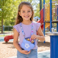 Ensemble de papeterie, trousse à bandoulière en silicone à imprimé animal, mini sac à bandoulière mignon de dessin animé, pochette à monnaie imperméable pour tout-petits, fait main