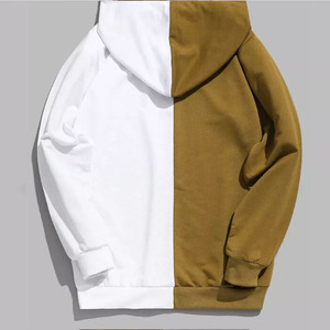 Vente en gros de sweat-shirts à capuche bicolores coupés et cousus, unisexes, à contraste de couleurs, pour les marques de streetwear à étiquette privée - Product Image 2