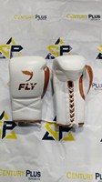 Ensemble de boxe Fly neuf et professionnel : Gants en cuir, protège-tête et protège-glandes, respirant et durable, blanc et orange