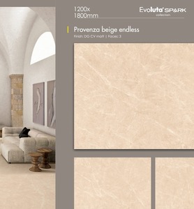 กระเบื้องปูพื้นลายหินอ่อนสีเบจขนาด 1200x1800 มม. กระเบื้องพอร์ซเลนขนาดใหญ่ผิวขัดเงาสำหรับตกแต่งภายในห้องนั่งเล่น - Product Image 2