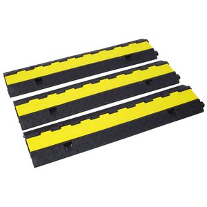 Protège-câbles modulaire en caoutchouc à 2 canaux, capacité de charge de 11 000 lb, rampe de protection pour fils et cordons - Product Image 1