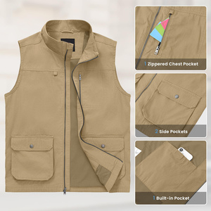 Nouvel Arrivage 2026 – Gilet en Toile pour Homme, Vente en Gros, Personnalisable, Sans Manches, Multi-Poches, Respirant et Coupe-Vent - Product Image 6