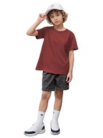 Paquete de 4 Camisetas de Manga Corta con Cuello Redondo 3D de Jersey de Algodón para Niños, Ligeras, Casuales de Verano, Transpirables, de Secado Rápido y Ecológicas