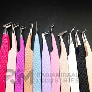 Pince à épiler anti-magnétique de précision RMI en acier inoxydable à pointe lisse, 12 couleurs différentes, manche thermolaqué, longueur 10 mm - Product Image 6
