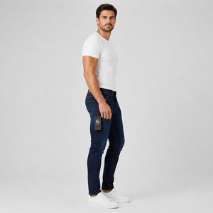 Men's Regular Fit for Wash Straight Leg Denim Jeans Mid Waist Cotton Formal Summer Wear Breathable Front Wholesale Rate <b>Cheap</b> - Product Image 5